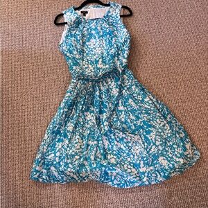 Talbots Blue and White Sleeveless Dress